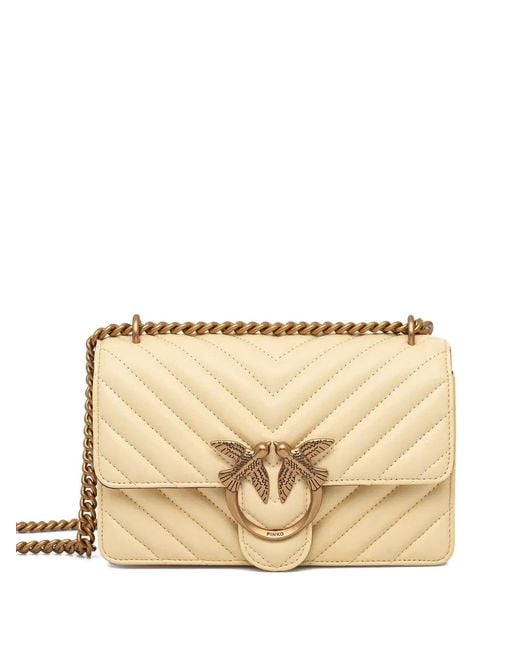 Pinko Natural Mini Love One Chevron Cross Body Bag