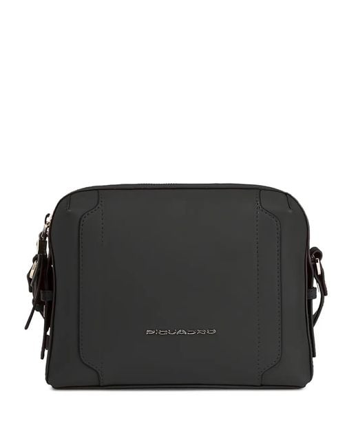 Piquadro Black Logo-Plaque Camera Bag