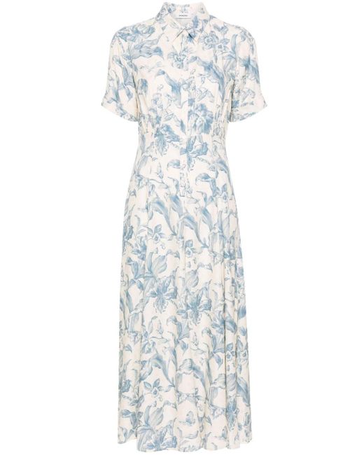 Sandro White Josephina Floral-Print Woven Midi Dress