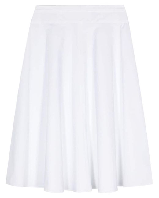 Aspesi White Poplin Midi Skirt