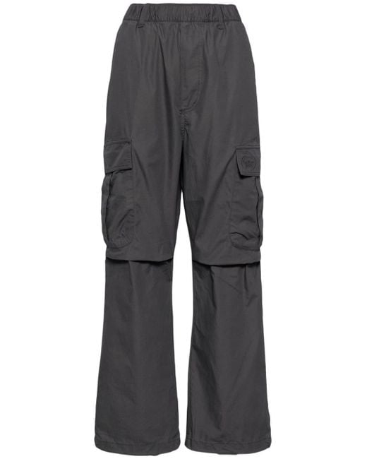 Chocoolate Gray Logo-embroidered Cotton Cargo Trousers