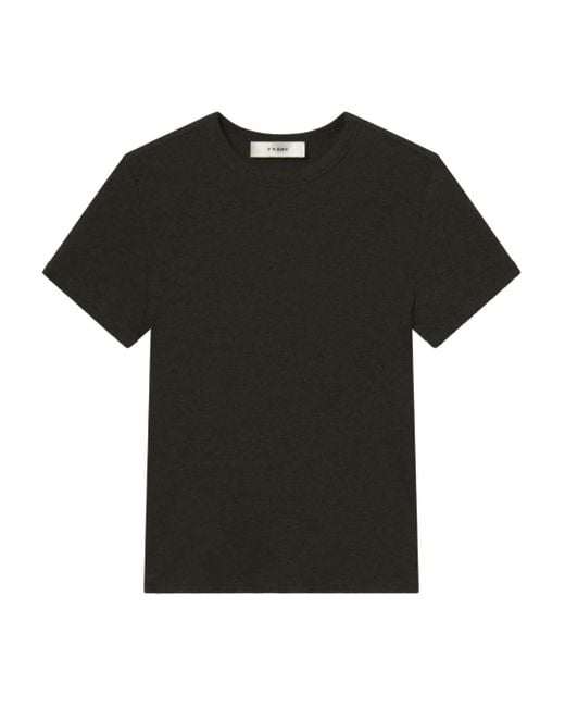 FRAME Black Ribbed T-shirt