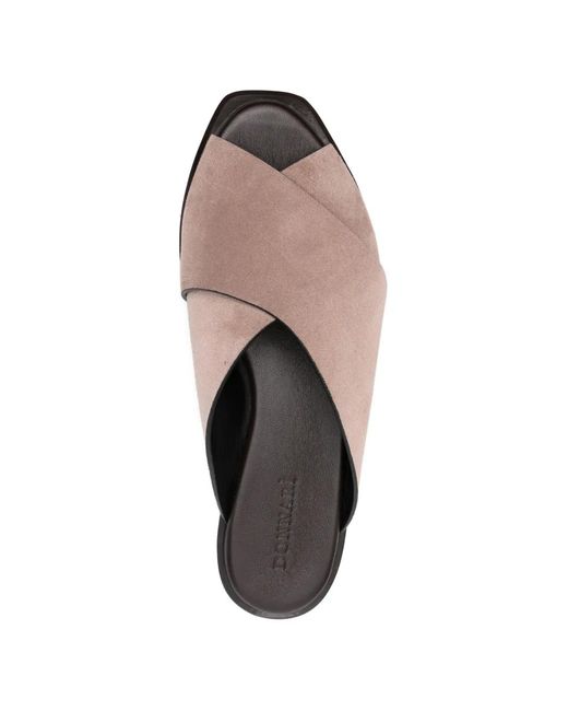 DONNARì Gray Suede Mules