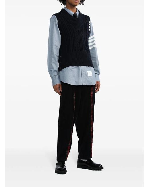 Thom Browne Blue Structured Long-Sleeve Button-Down Shirt for men