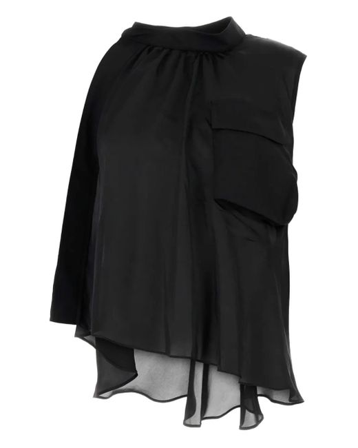 Sacai アシンメトリー ブラウス Black