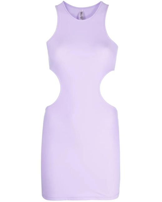 Reina Olga Purple Cut-Out Sleeveless Minidress