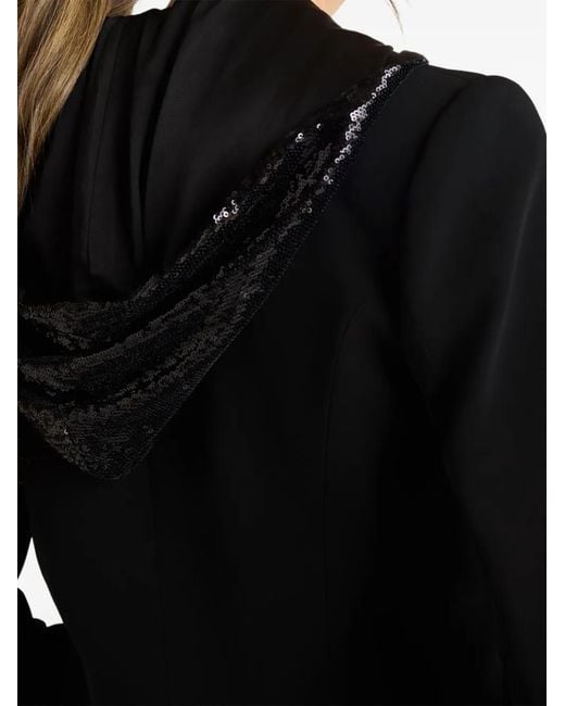 Cinq À Sept Black Le Petit Khloe Sequin Hooded Jacket