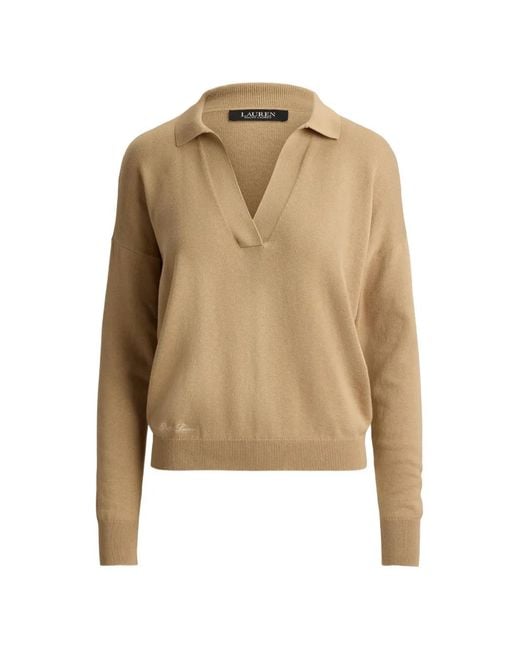 Ralph Lauren Natural Johnny Collar Dropped-Shoulder Sweater