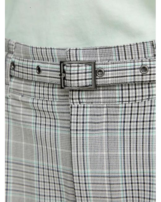 Guess Gray Check Belted Mini Skirt