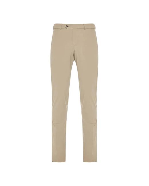PT Torino Natural Elasticated-Waistband Button-Fastening Trousers for men