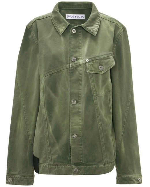 Veste en jean à patch logo J.W. Anderson en coloris Green
