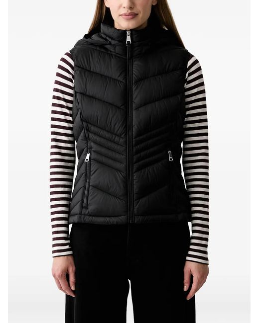 DKNY Black Quilted Hooded Gilet