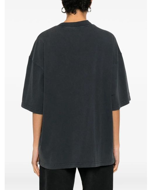 Alexander Wang Blue Rhinestone-Embellished Graphic-Print T-Shirt
