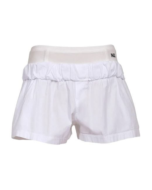 Natasha Zinko White Shorts Mit Stretchbund