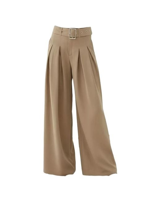 ELEH Natural Belted Pleated Trousers