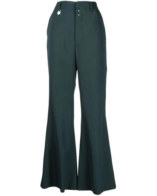 MM6 by Maison Margiela Blue High-Waisted Flared Trousers