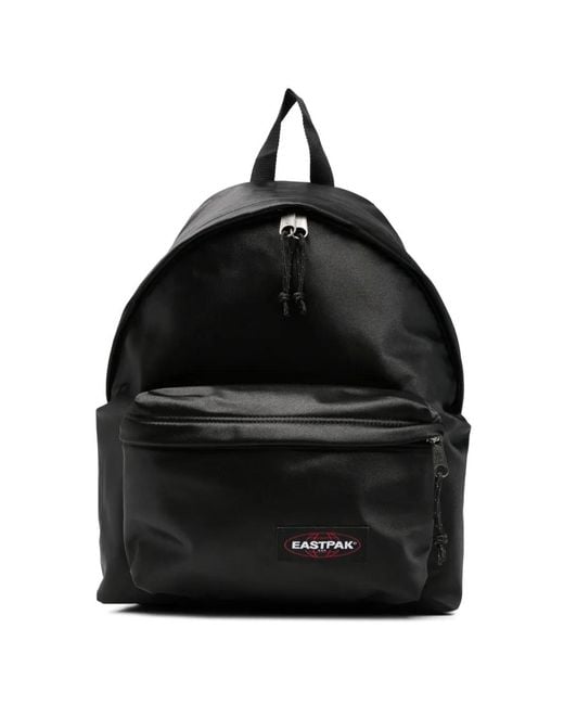 Eastpak Black Satin-Finish Logo-Patch Backpack for men