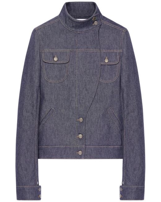Courreges Blue Motorcycle Denim Jacket