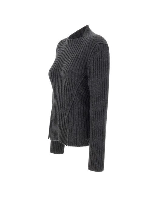 Victoria Beckham Black Ribbed-Knit Wool-Cashmere Sweater