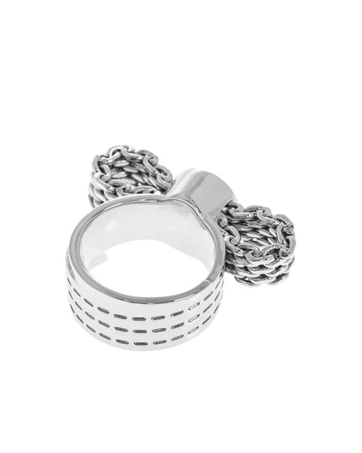 Versace White Medusa Chain Ring