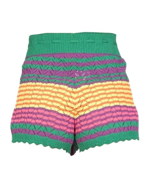 Gallo Green Tassel-Detail Drawstring Shorts
