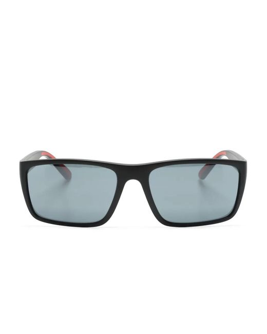 Ferrari Gray Rectangle-Frame Mirrored Sunglasses for men