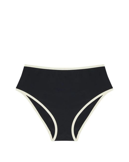 SOLAQUA Black Piping-Detail Bikini Bottoms