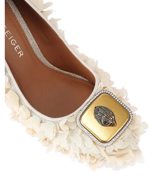 Kurt Geiger White Pimlico Floral-Appliqué Pumps