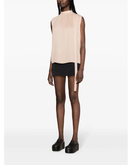 Givenchy Pink Mock-Neck Silk Blouse