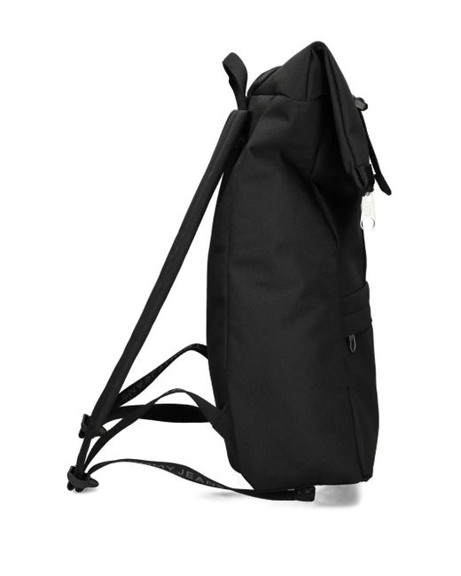 Tommy Hilfiger Black Buckle-Fastening Roll-Top Backpack for men