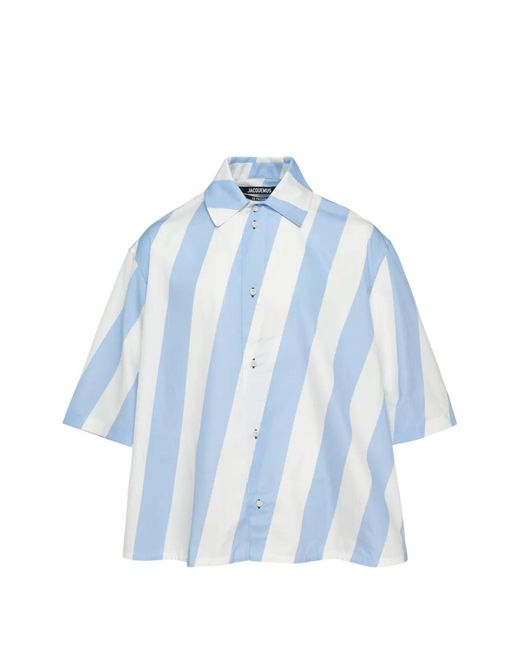 Jacquemus Blue Triangle Striped Shirt for men
