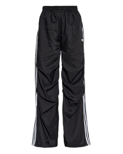 Adidas Black Three-Stripe Drawstring Trousers