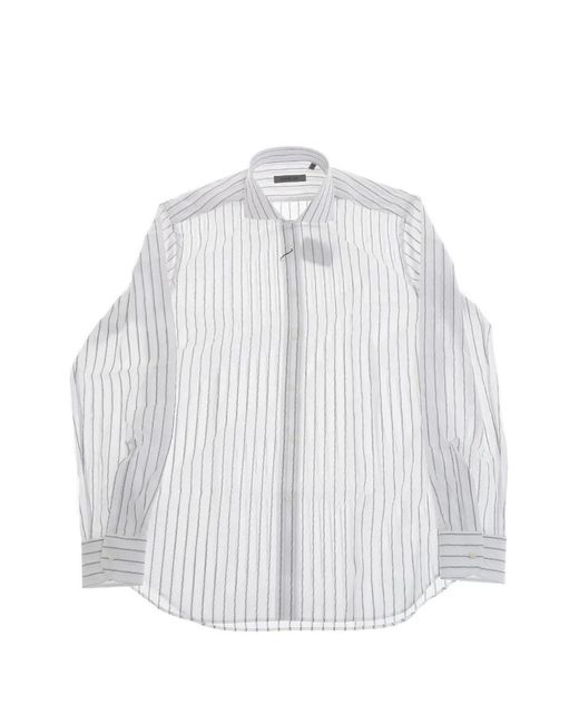 Corneliani White Striped Cotton Shirt for men
