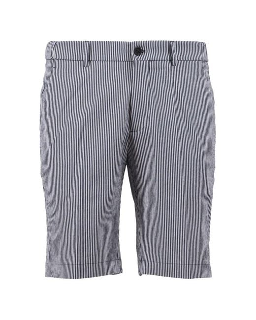 Berwich Gray Striped Straight-Leg Bermuda Shorts for men