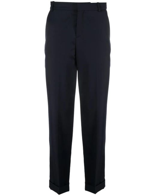 Balmain Blue Linen Canvas Cropped Trousers for men