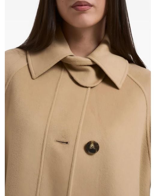 Weekend by Maxmara Rufo Single-Breasted Coat in het Natural