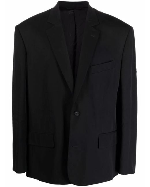 Balenciaga Black Washed Button-Front Jacket