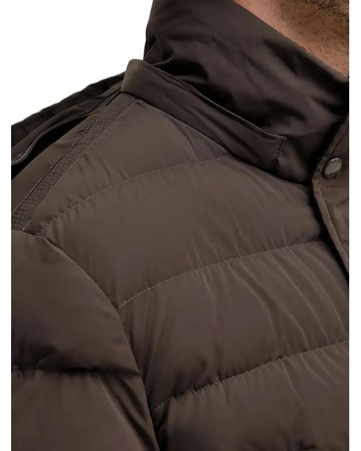 Geox Brown Hooded-Neck Padded Jacket for men