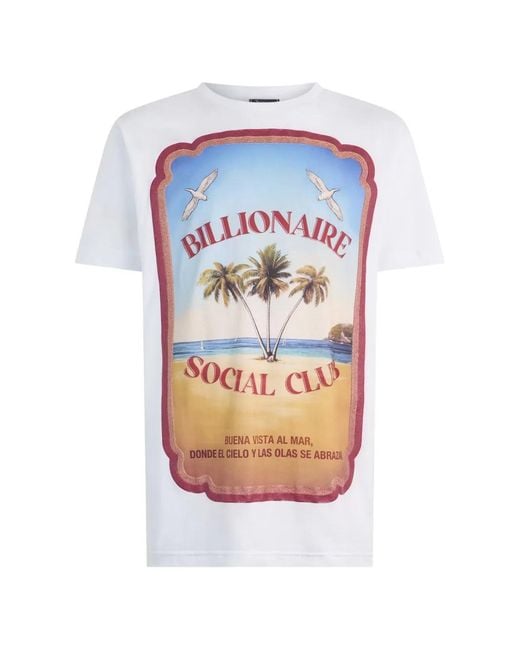 Billionaire Blue Round-Neck Graphic-Print T-Shirt for men