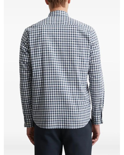 Marc O' Polo Blue Check-Pattern Button-Up Shirt for men