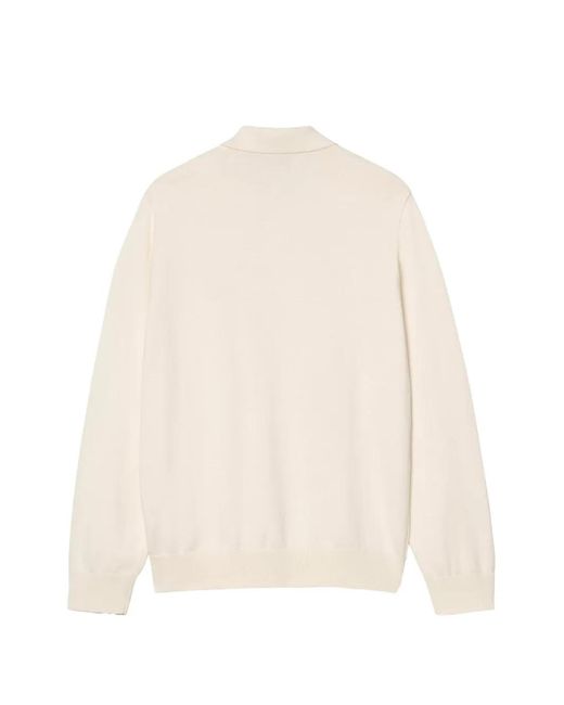 Carhartt White Madison Long Sleeve Polo for men