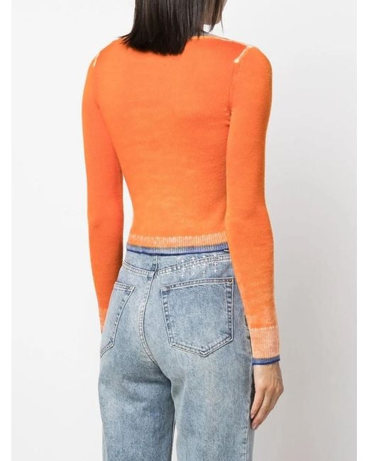DIESEL Orange M-Arika V-Neck Cardigan