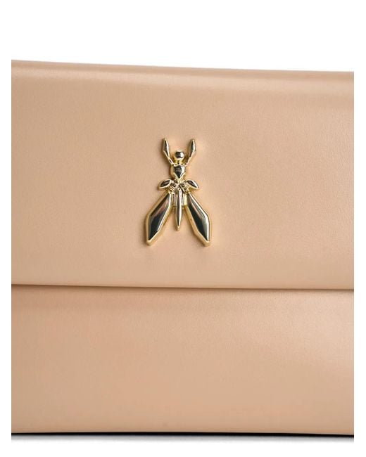 Patrizia Pepe Natural Logo-Detail Clutch Bag