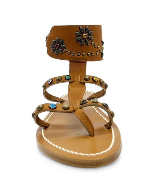HTC Natural X Kjacques Caravelle Studded Sandals