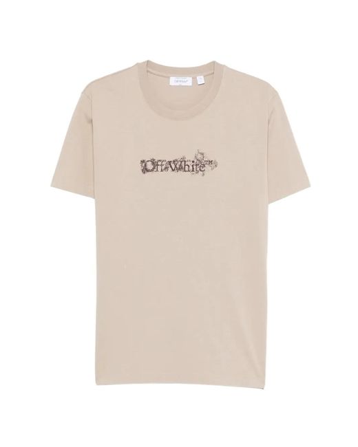 Off-White c/o Virgil Abloh Natural Heraldic Graphic T-Shirt for men