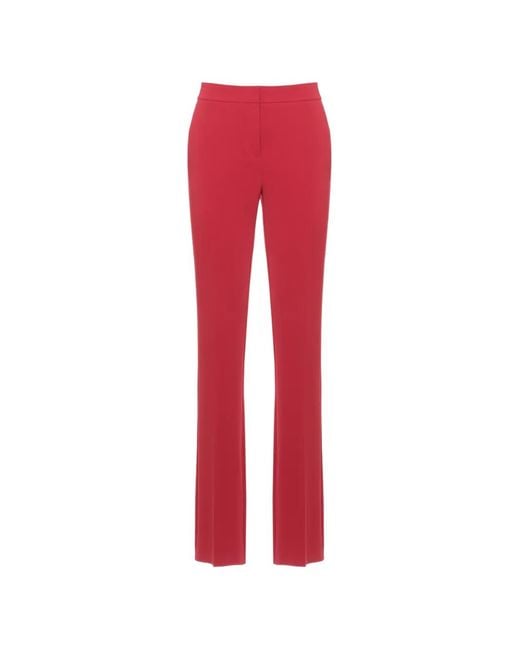 Emme Red Kaki Flat-Front Trousers