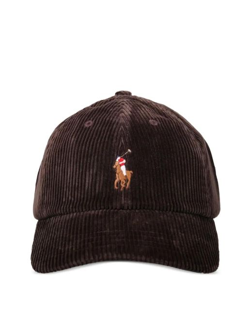 Ralph Lauren Brown Corduroy Logo-Embroidered Cap for men