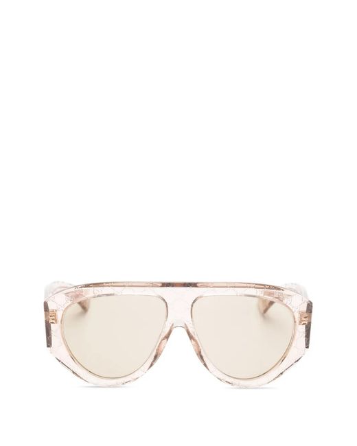 Gucci Natural Gg Monogram Pilot-Frame Sunglasses