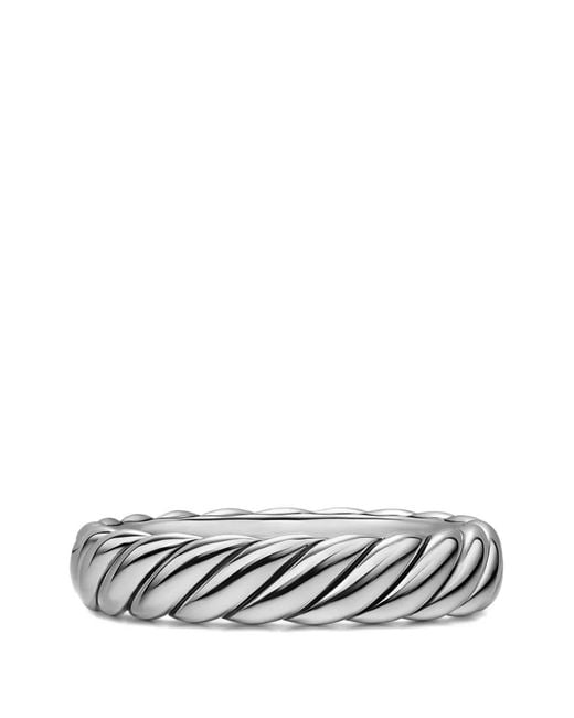 David Yurman White Sculpted Cable Band Ring