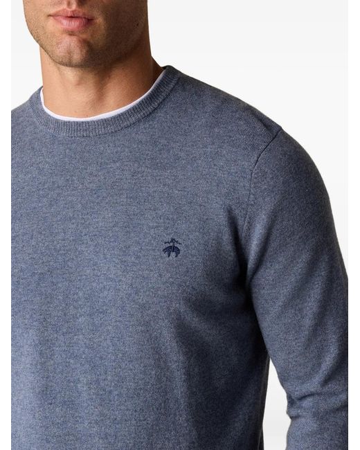Brooks Brothers Blue Lambswool Crewneck for men